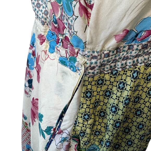 JOHNNY WASs  Lubello Parker Silk Patchwork Shirt Dress Multi Size Small - Picture 10 of 14